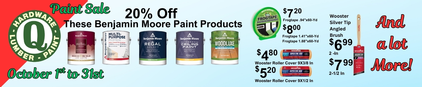 Items in our fall paint sale